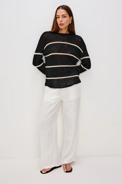 Rails Evangeline Sweater in Black Linen Stripe