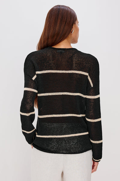 Rails Evangeline Sweater in Black Linen Stripe