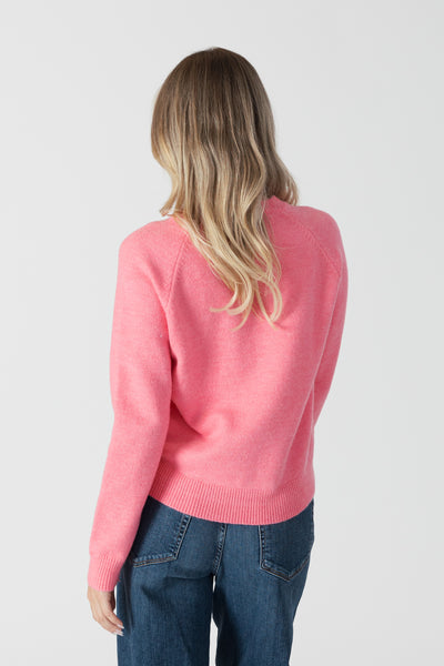 Lyla & Luxe Ezra Lightweight Crew Sweater in Pink