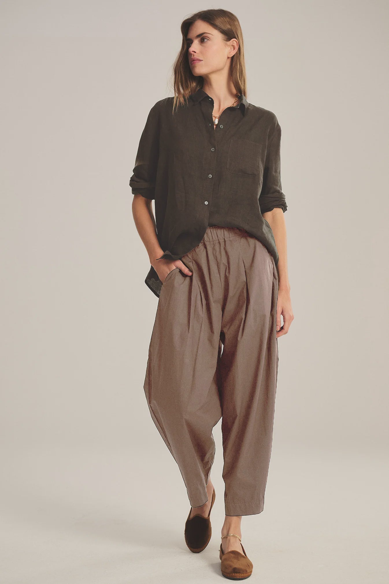 Velvet Easton Cotton Poplin Pant in Sahara