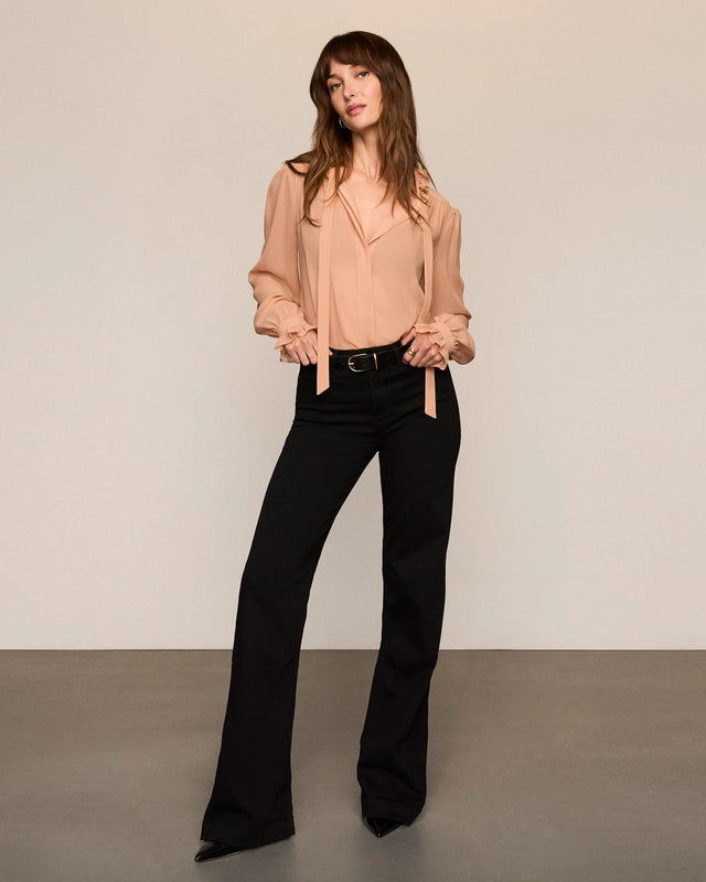 Paige Leenah 32" Wide Leg Jean in Black Shadow