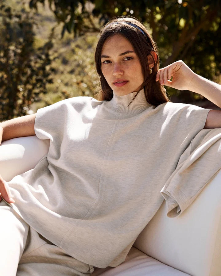 Splendid Winslow Mockneck Pullover in Pale Oak Heather