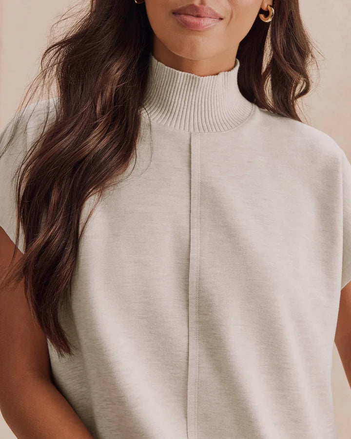 Splendid Winslow Mockneck Pullover in Pale Oak Heather