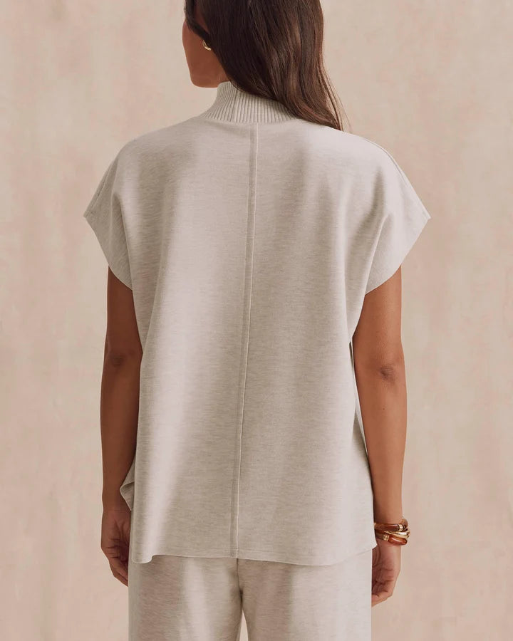 Splendid Winslow Mockneck Pullover in Pale Oak Heather