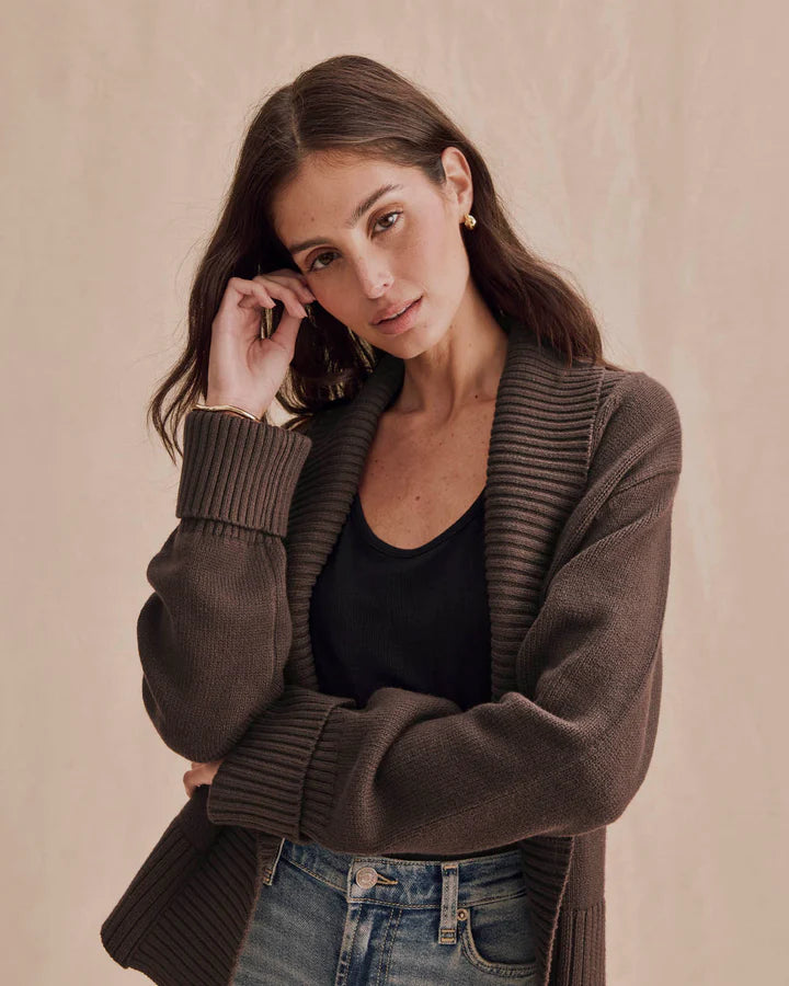 Splendid Aria Open Sweater Jacket in Java