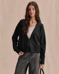 Splendid Winslow Zip Up Hoodie in Black