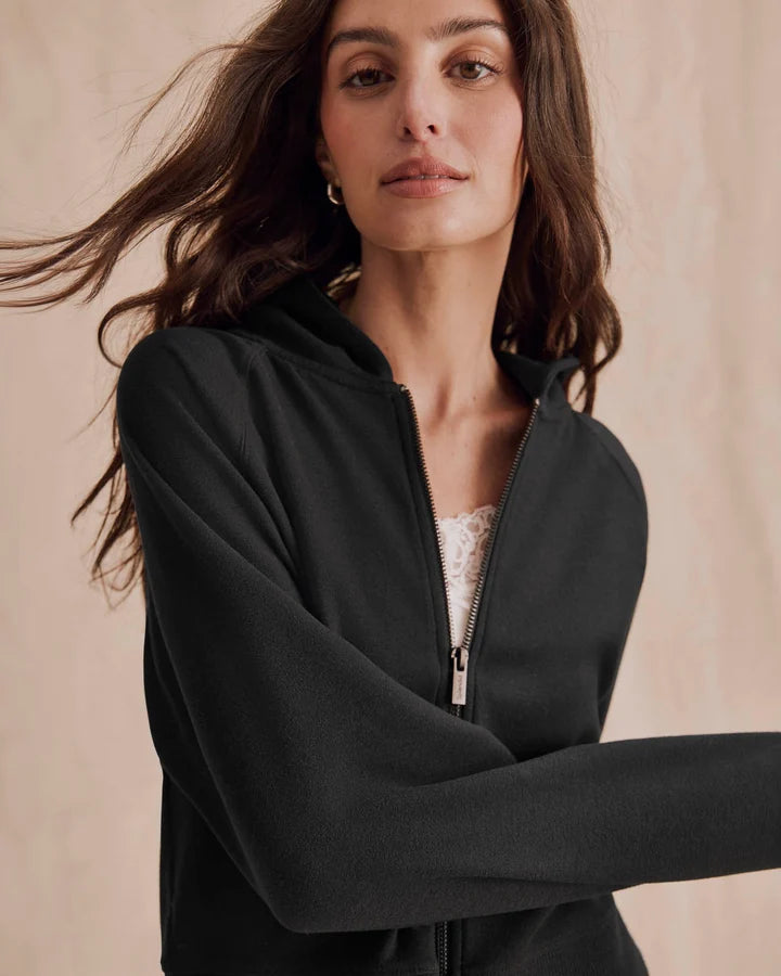 Splendid Winslow Zip Up Hoodie in Black