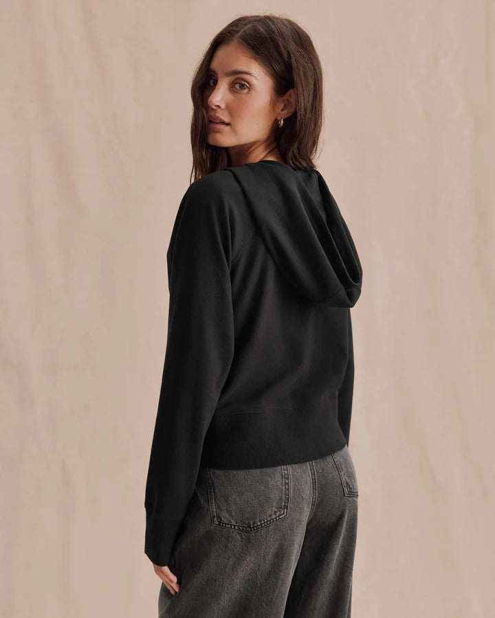 Splendid Winslow Zip Up Hoodie in Black
