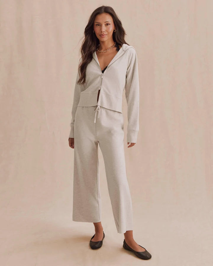 Splendid Winslow Zip Up Hoodie in Pale Oak Heather