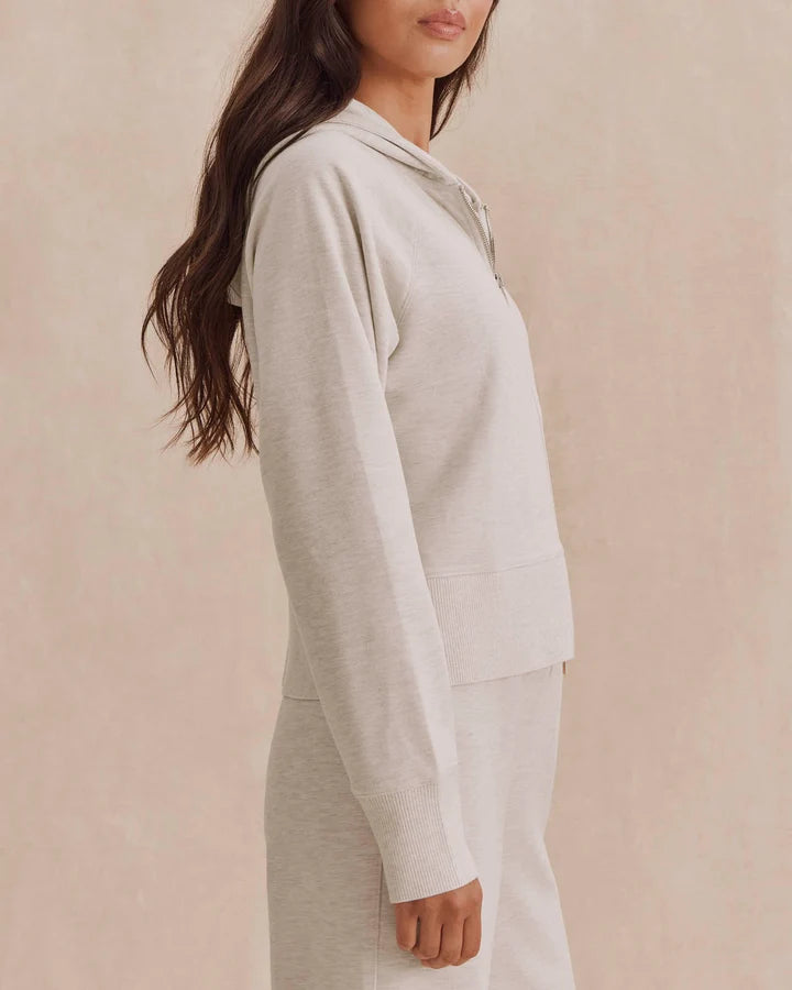 Splendid Winslow Zip Up Hoodie in Pale Oak Heather