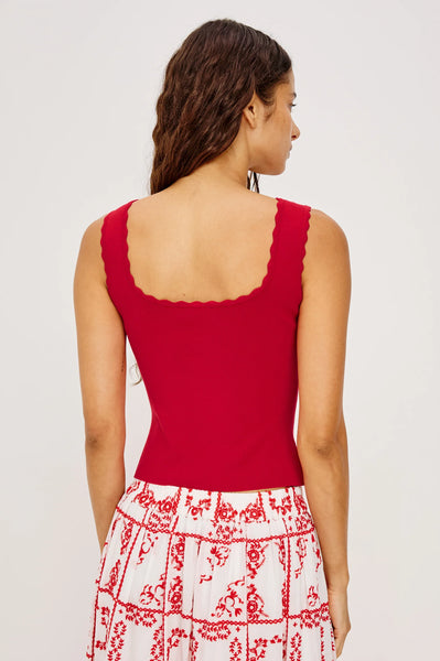 Rails Flore Scalloped Tank in Tomato