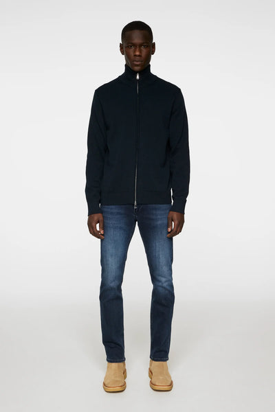 J.Lindeberg Alexis Full Zip Cardigan in JL Navy