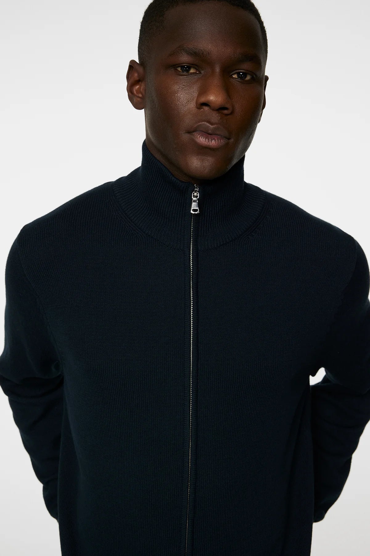 J.Lindeberg Alexis Full Zip Cardigan in JL Navy