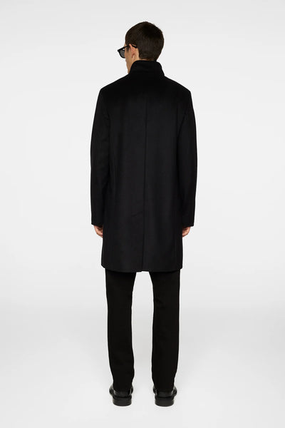 J.Lindeberg Jesse Melton Wool-Cashmere Coat in Black