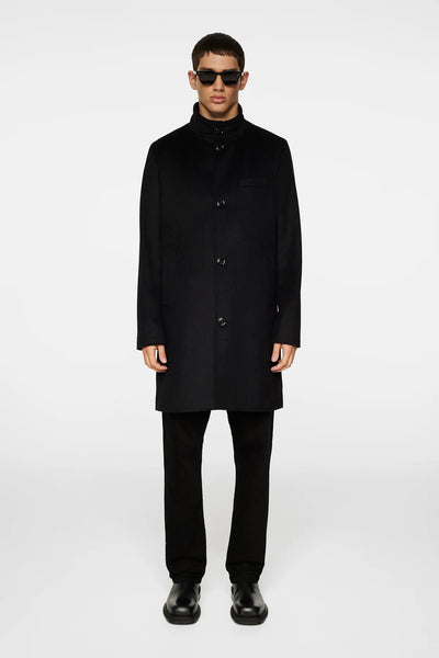J.Lindeberg Jesse Melton Wool-Cashmere Coat in Black