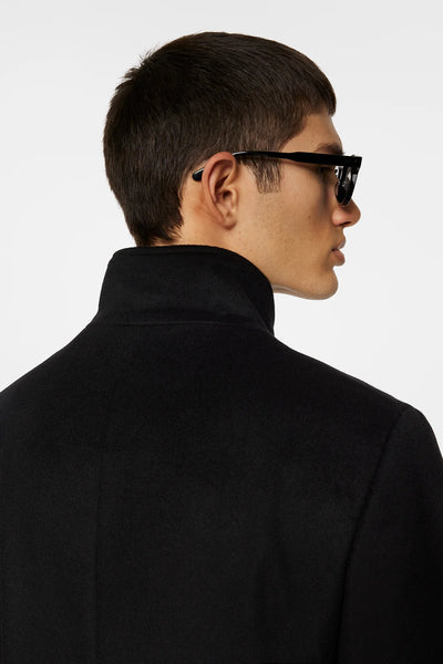 J.Lindeberg Jesse Melton Wool-Cashmere Coat in Black