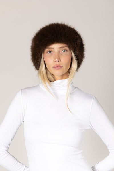 Lyla & Luxe Faux Fur Hat in Sable