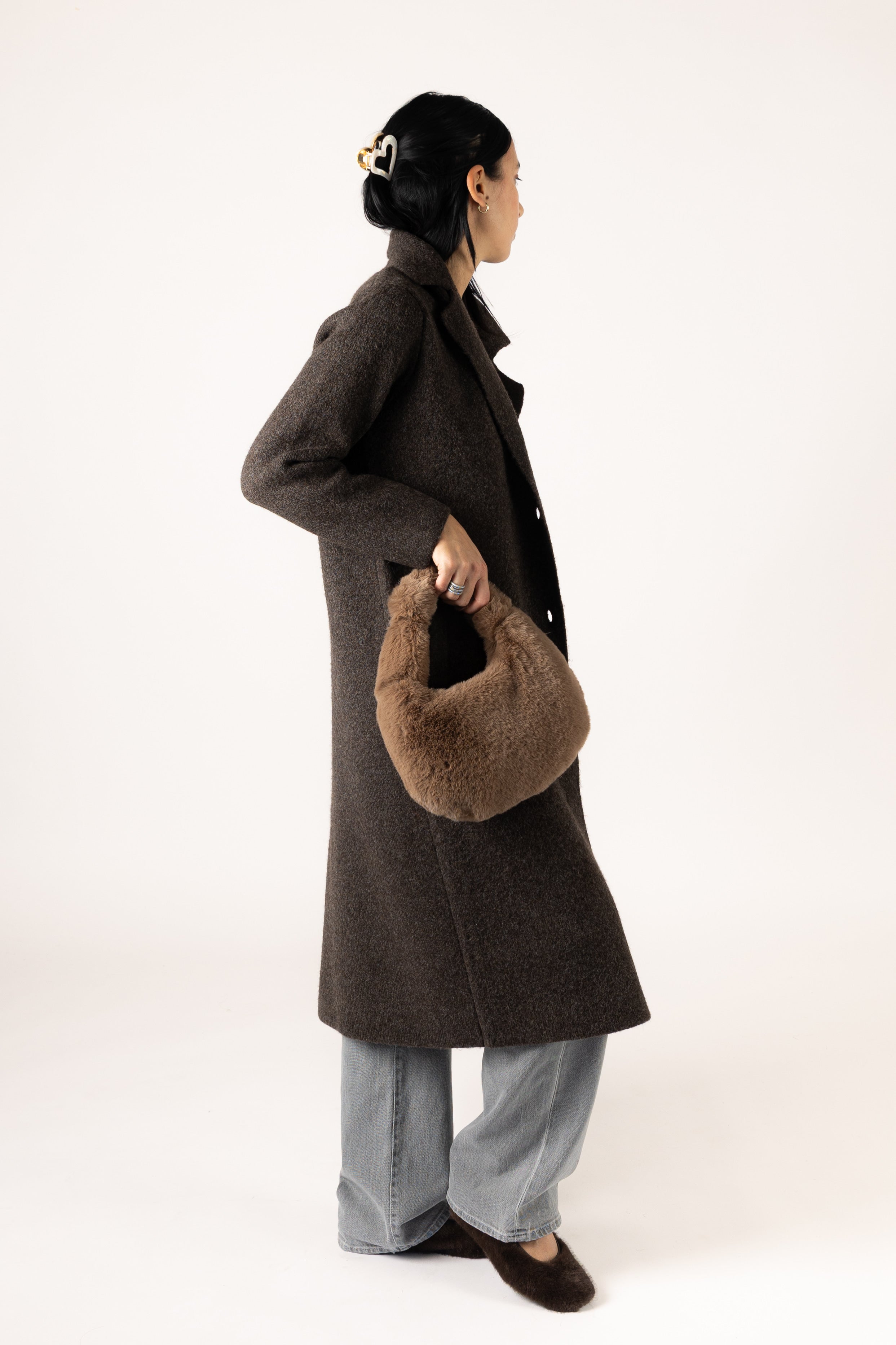 Lyla & Luxe Faux Fur Perfect Purse in Camel