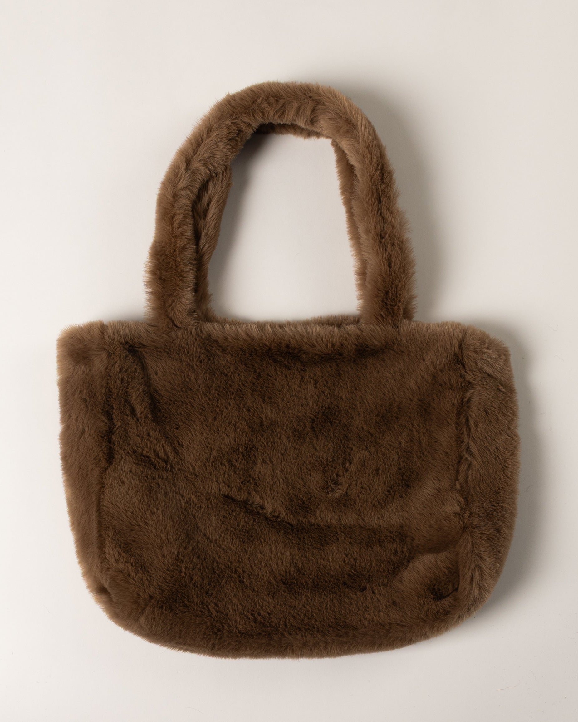 Lyla & Luxe Fuax Fur Tote Bag in Camel