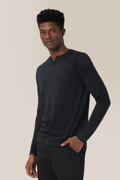 Good Man Brand Premium Cotton Jersey LS Victory V-Notch - Black