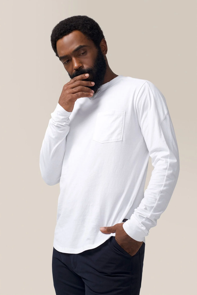 Good Man Brand Premium Cotton Jersey LS Victory V-Notch - White