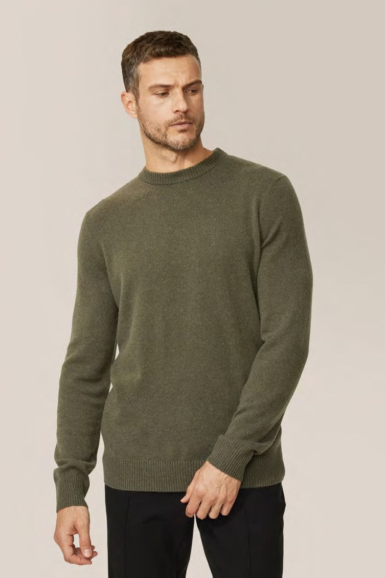 Good Man Brand Cashmere Crew Sweater - Military Green