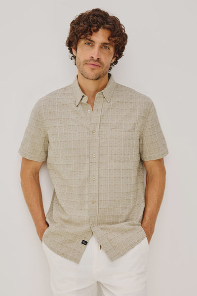 Rails Men's Carson S/S Shirt - Taupe Cream Twist