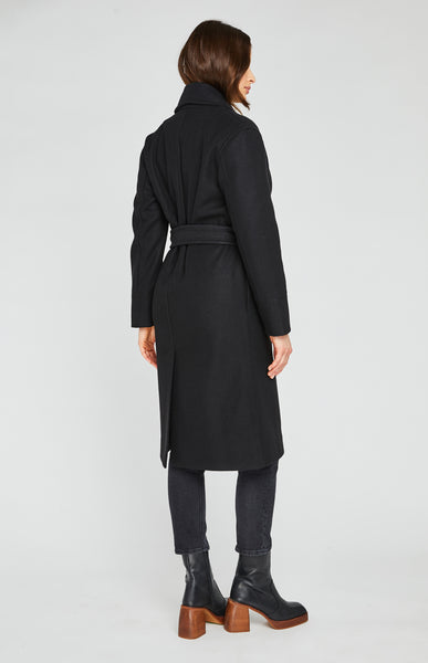 Gentle Fawn Bennet Brushed Poly Knit Coat in Black