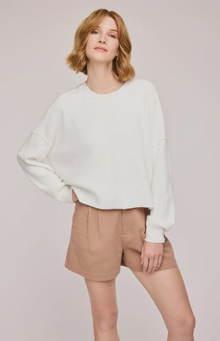 Gentle Fawn Echo Crewneck Long Sleeve in White