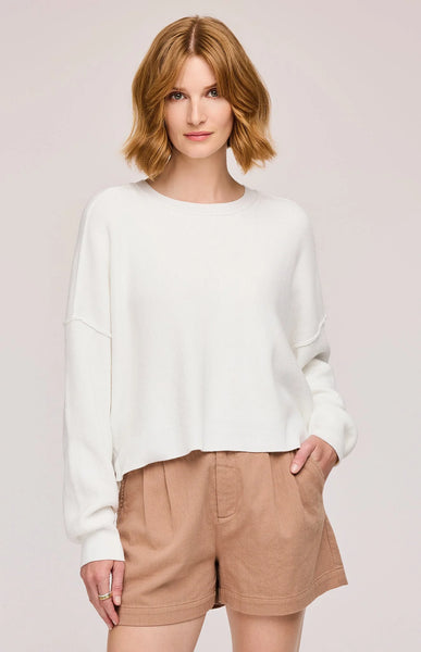 Gentle Fawn Echo Crewneck Long Sleeve in White