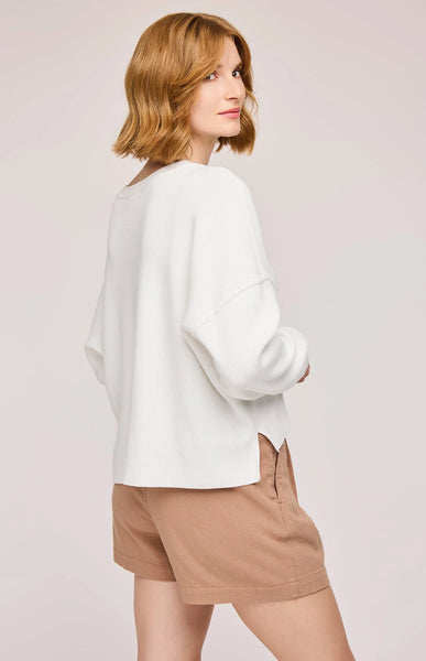 Gentle Fawn Echo Crewneck Long Sleeve in White