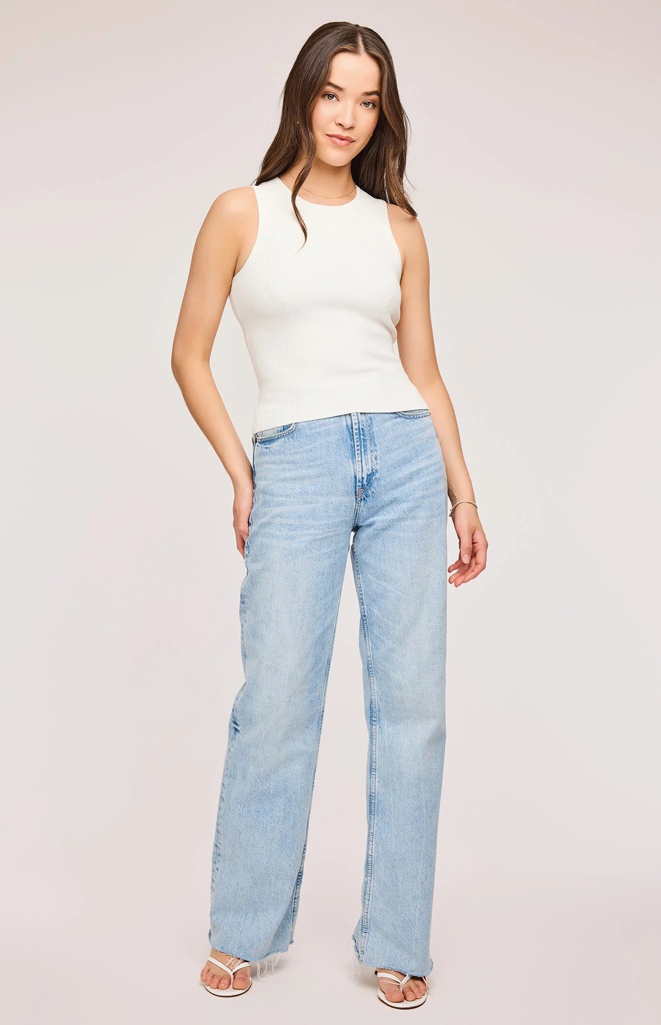Gentle Fawn Rita ottoman rib stitch tank in cream