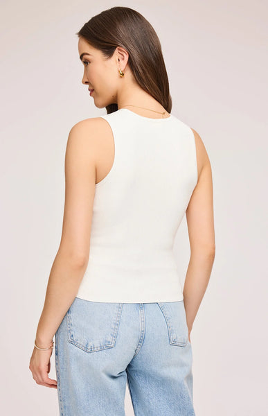 Gentle Fawn Rita ottoman rib stitch tank in cream