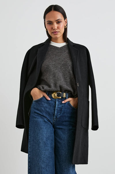Rails Gisella V-Neck cashmere blend sweater in thunder