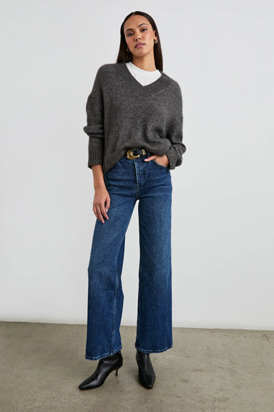 Rails Gisella V-Neck cashmere blend sweater in thunder