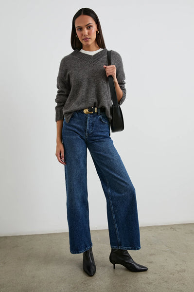 Rails Gisella V-Neck cashmere blend sweater in thunder