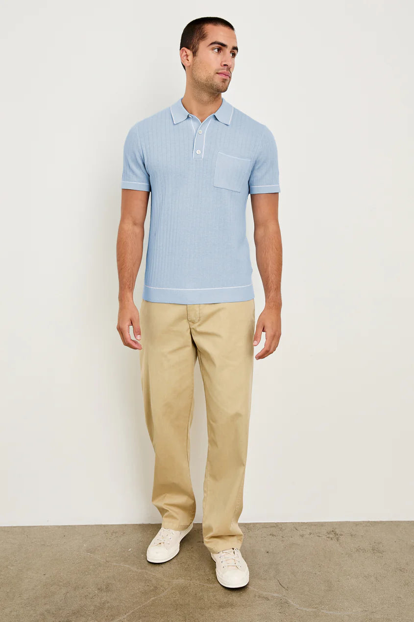 Rails Men's Hardy Polo Shirt - Light Blue Melange