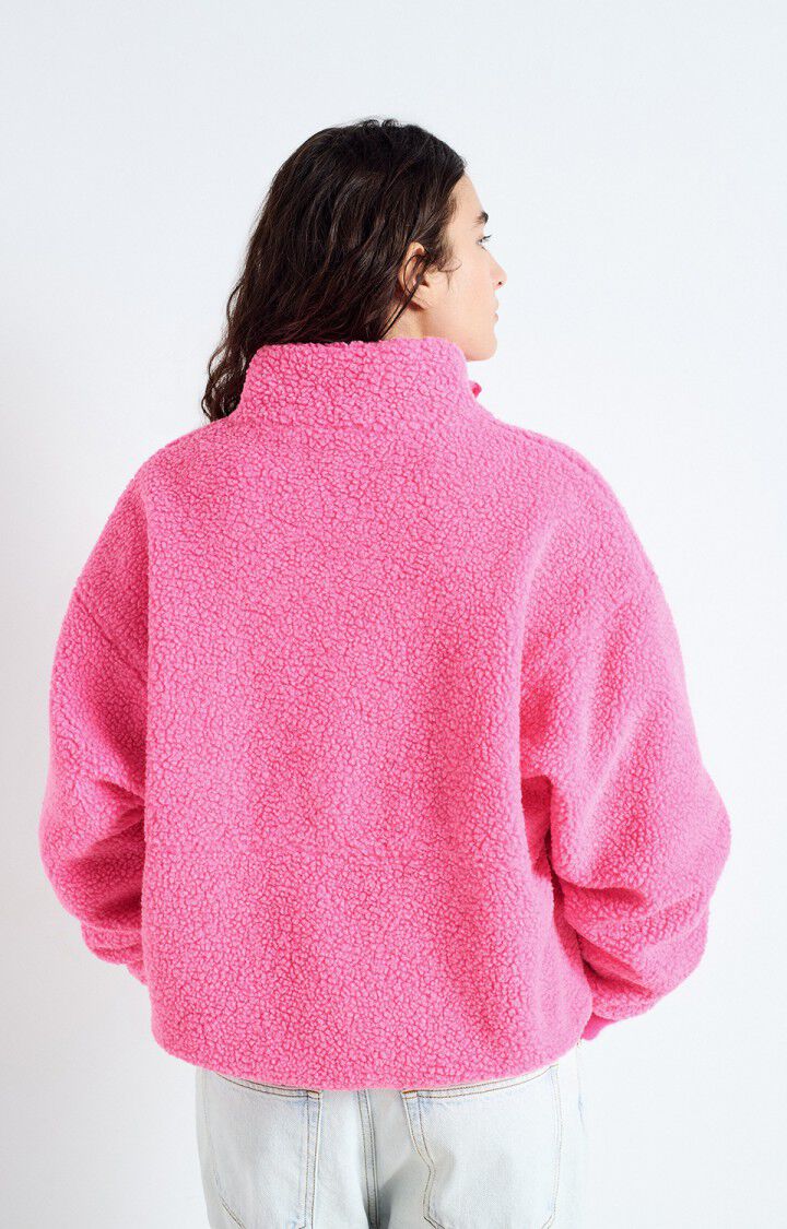 American Vintage HOKTOWN Fleece Jacket in Acid Pink Melange