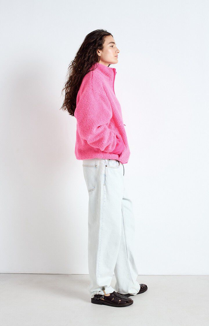 American Vintage HOKTOWN Fleece Jacket in Acid Pink Melange