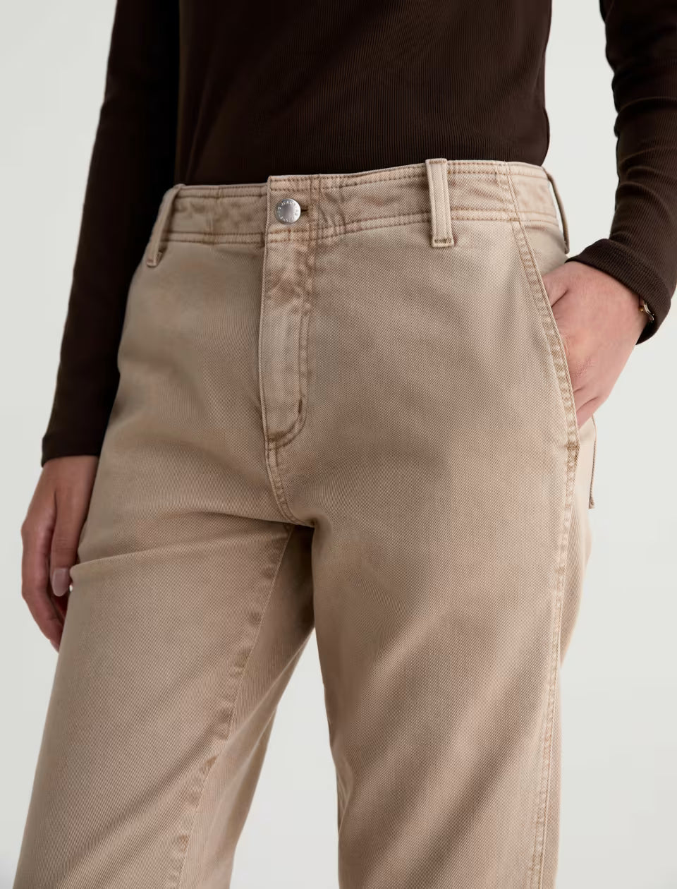 AG Brinley Mid-Rise Trouser Pant in Sulfur Studio Tan