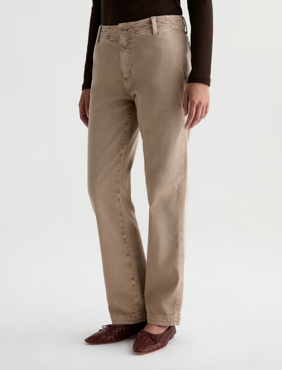 AG Brinley Mid-Rise Trouser Pant in Sulfur Studio Tan