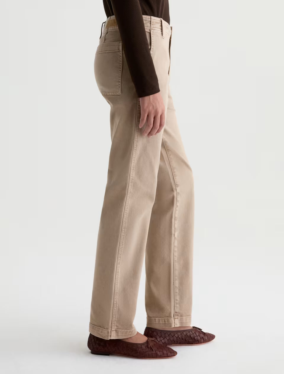 AG Brinley Mid-Rise Trouser Pant in Sulfur Studio Tan