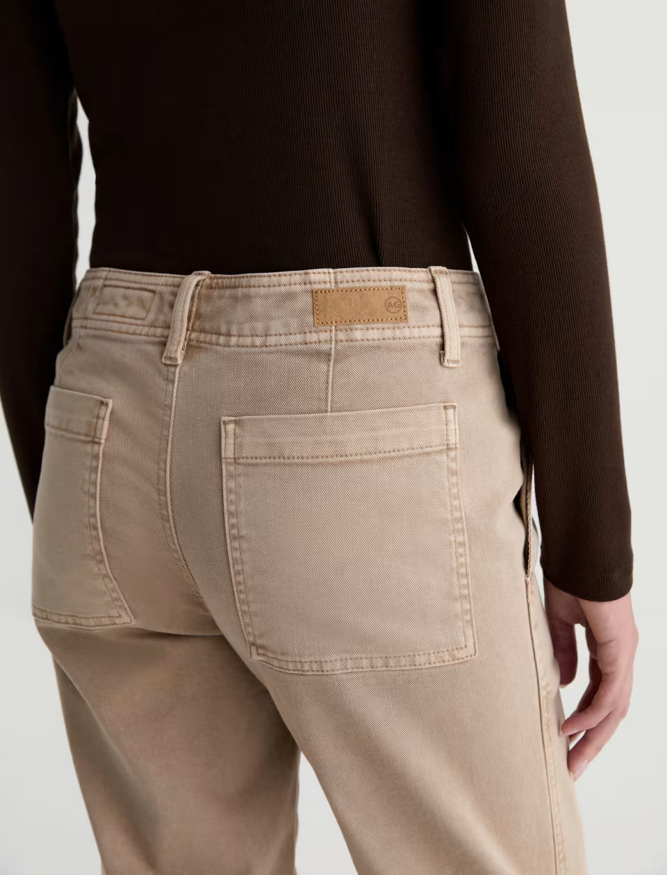 AG Brinley Mid-Rise Trouser Pant in Sulfur Studio Tan