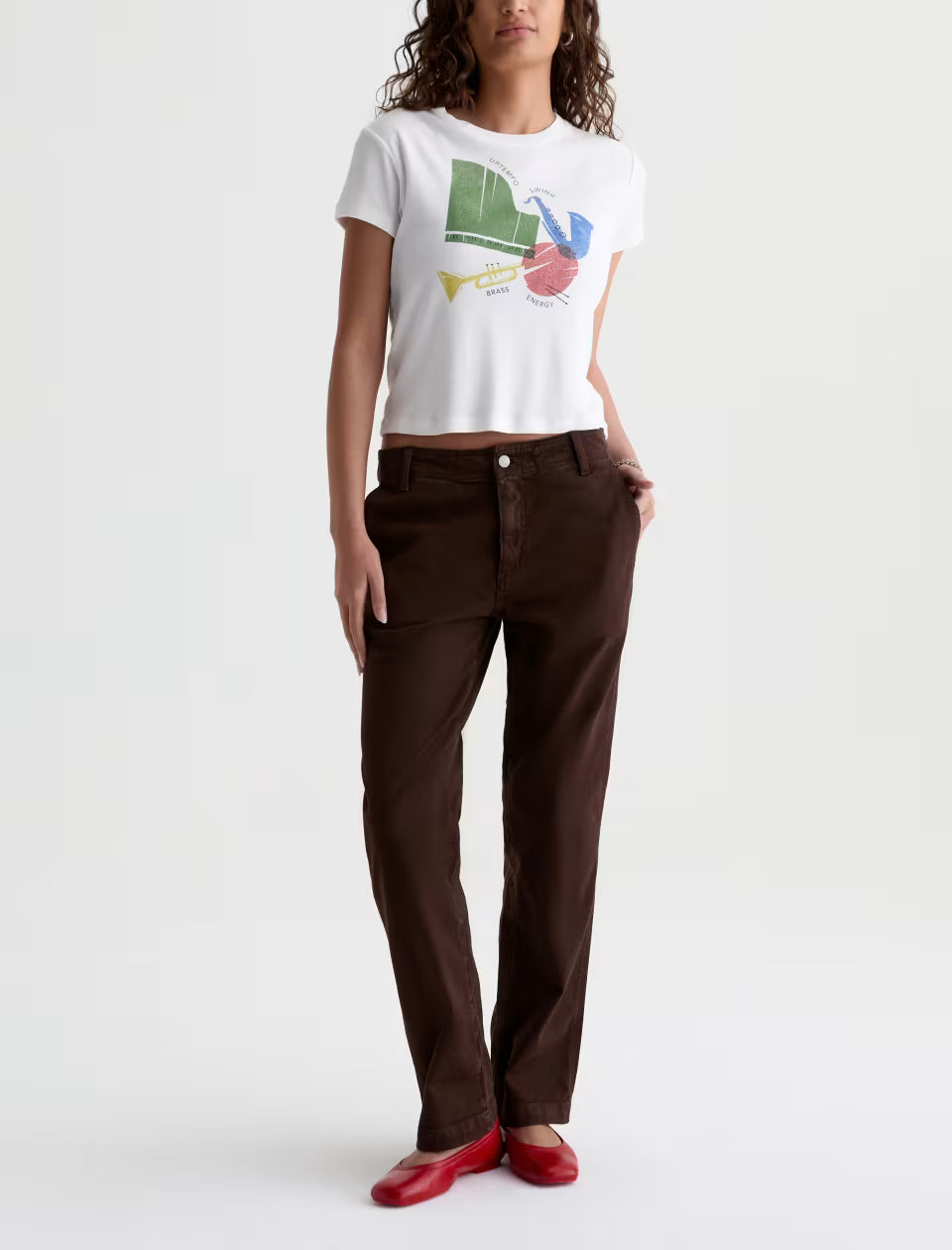AG Brinley Mid-Rise Trouser Pant in Sulfur Wood Brown
