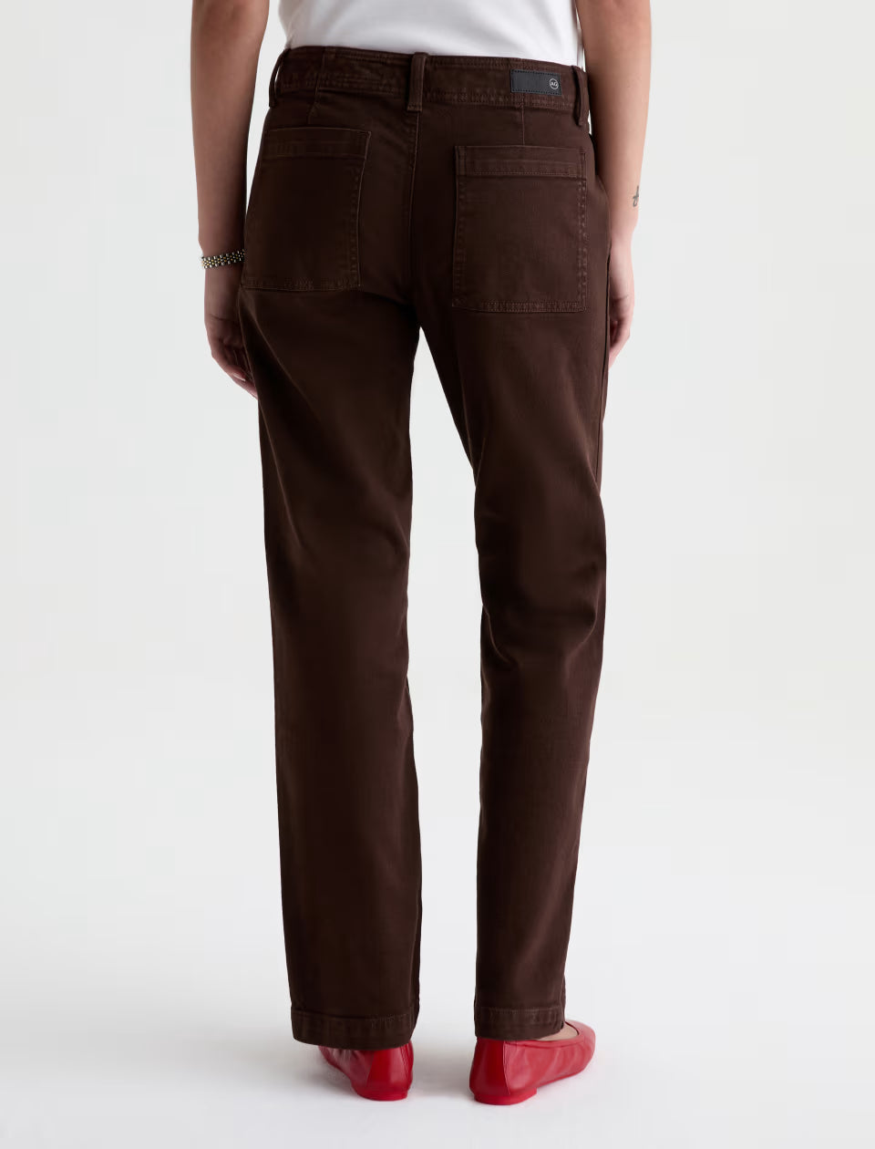 AG Brinley Mid-Rise Trouser Pant in Sulfur Wood Brown
