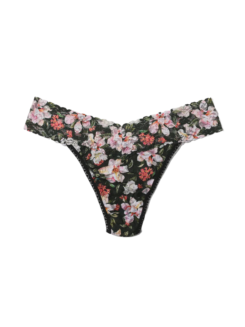 hanky panky original rise print thong in Dark Room Blooms