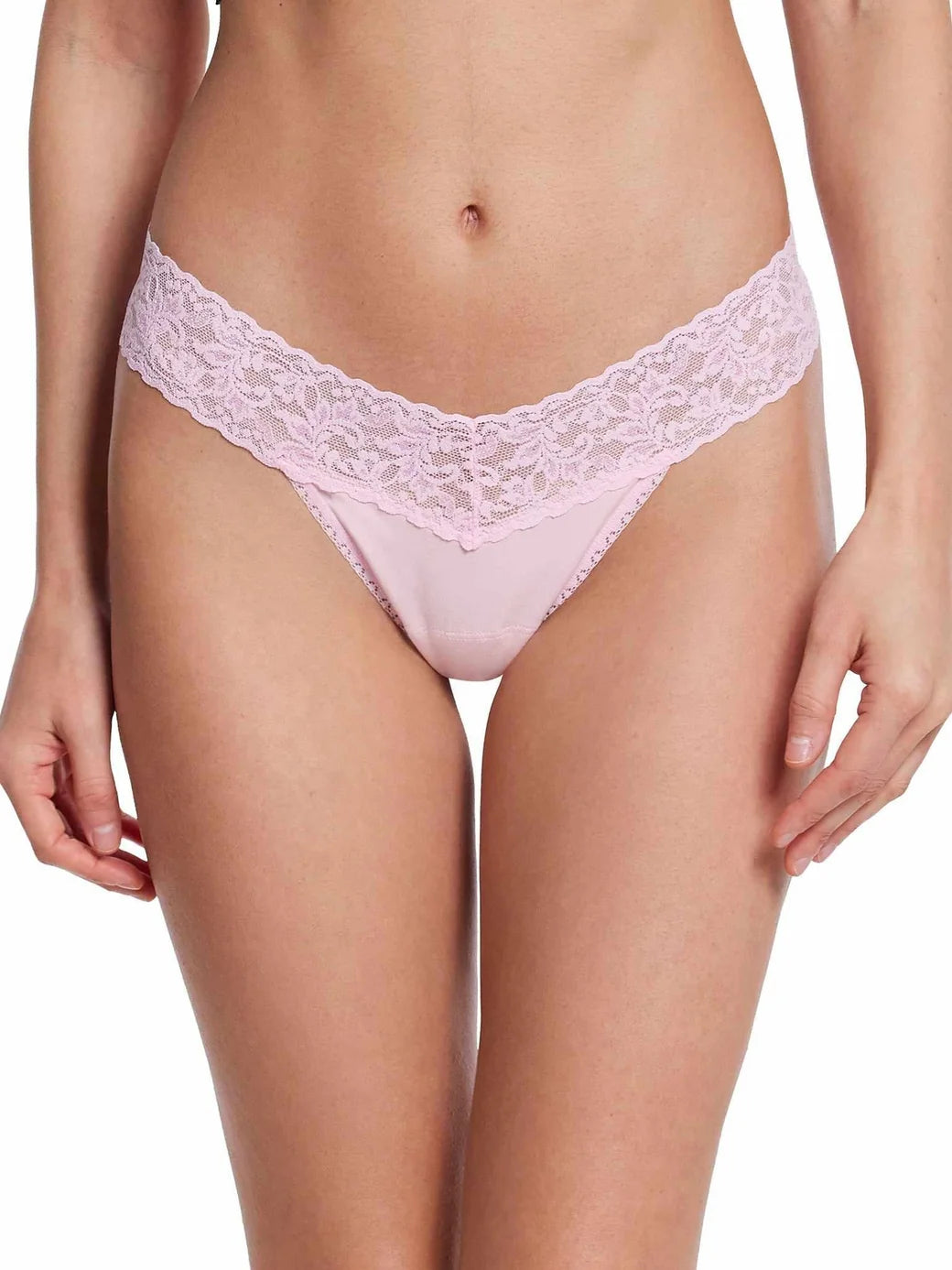 hanky panky low rise supima cotton thong in Bliss Pink