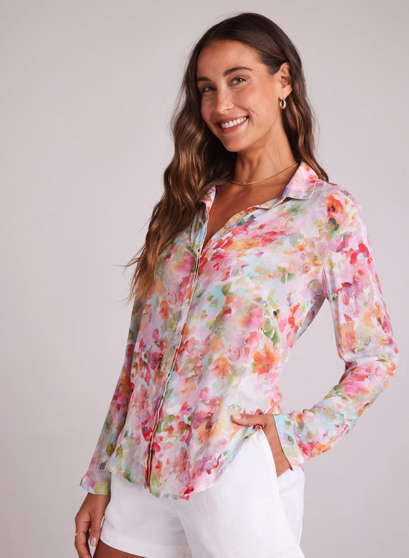 Bella Dahl Button Down Hipster Shirt in Ipanema Floral