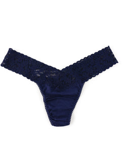 hanky panky original rise supima cotton thong in navy