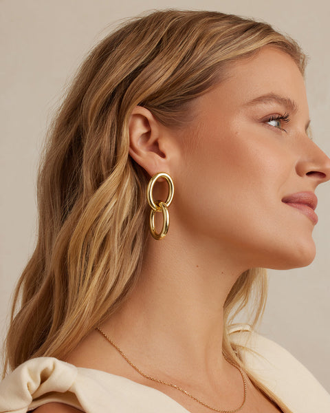 gorjana Lou Drop Earrings in gold